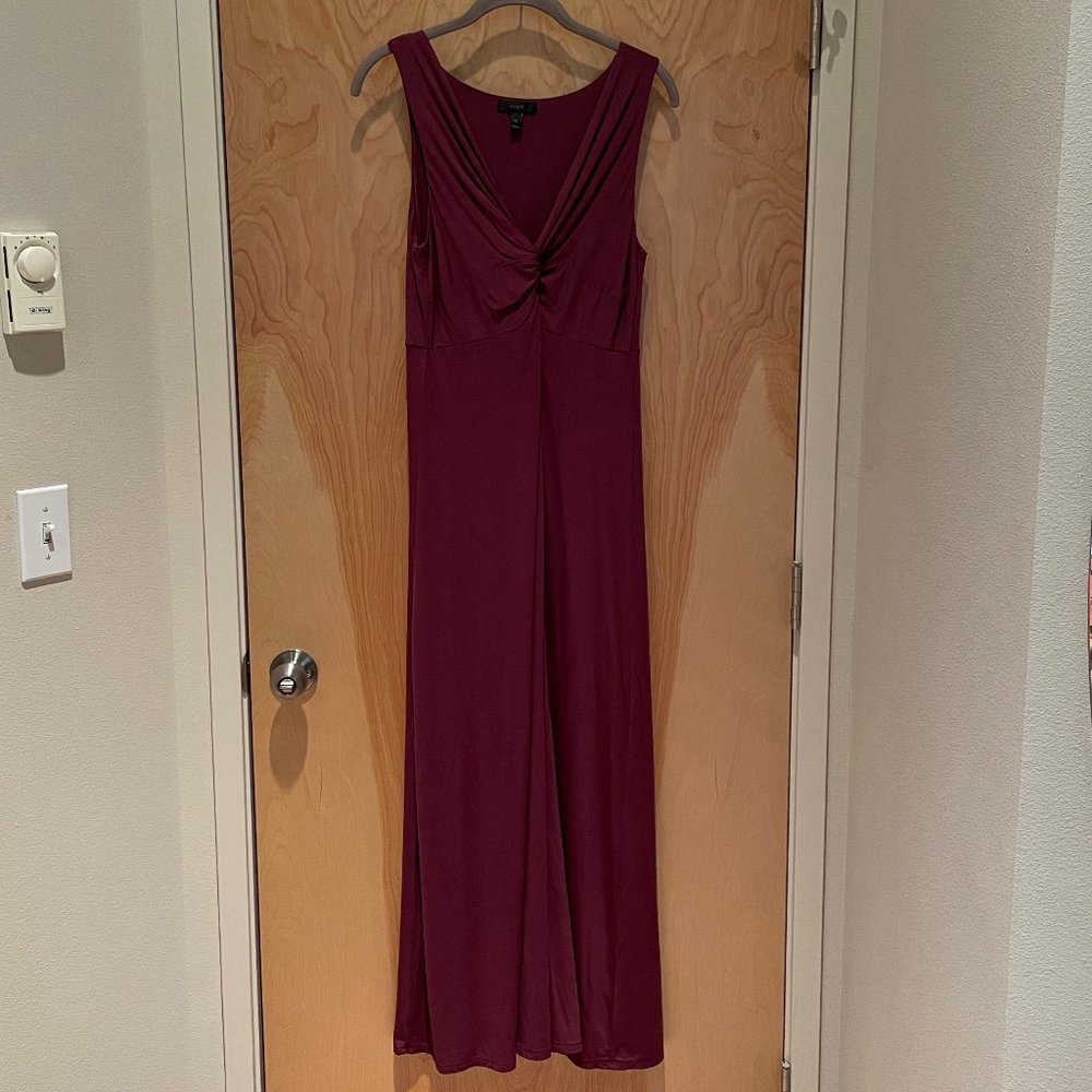 J. Crew deep plum/purple sleeveless knit twist-bodice maxi dress size M - EUC